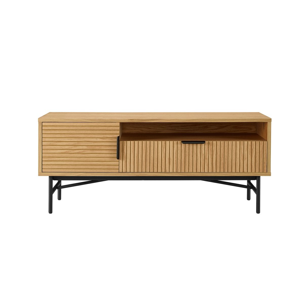 TV-Lowboard mit Eichenfurnier und Schublade, 120 × 40 × 50 cm | VIA X SELECTION