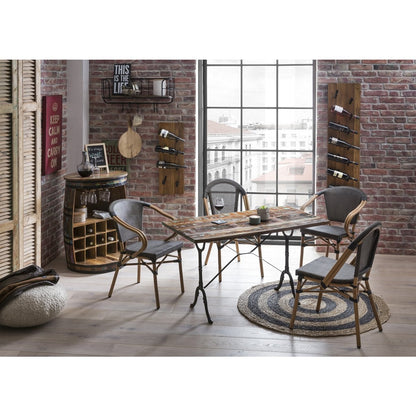 Bistrostuhl in Rattanoptik mit beigem Aluminiumgestell im 2er-Set | VIA X SELECTION