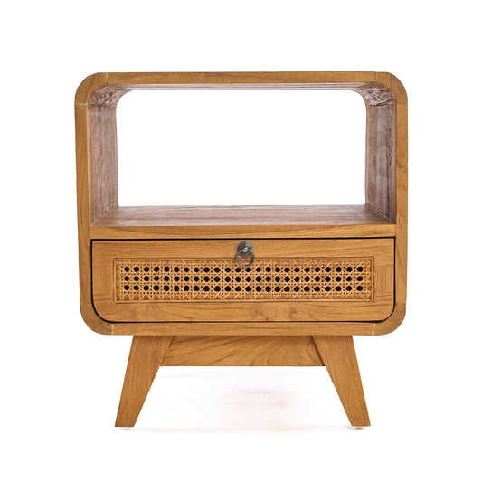 Runder Nachttisch aus Rattan, 50 × 50 × 55 cm | VIA X SELECTION