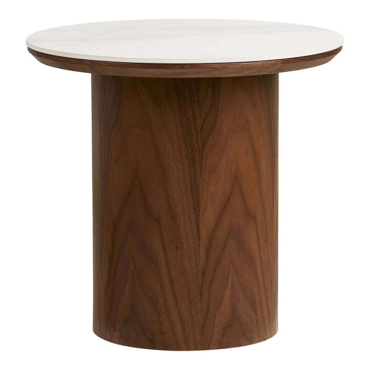 Runder Beistelltisch aus Keramik und Eschenfurnier, Ø, 40 × 38 cm | VIA X SELECTION