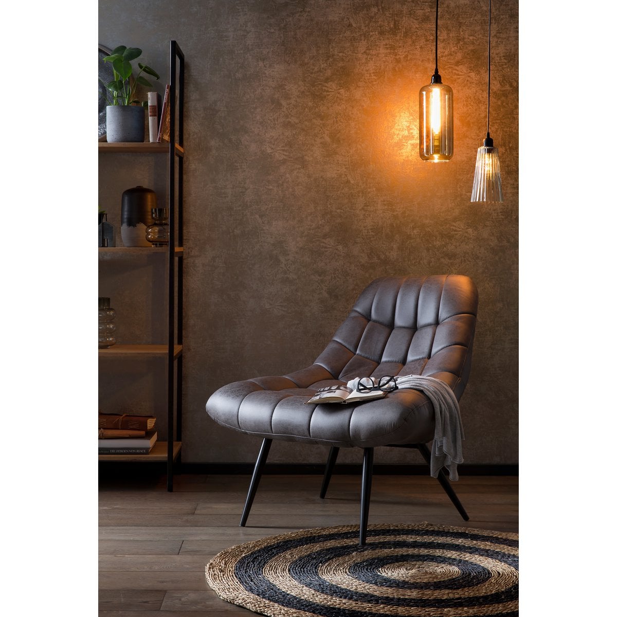 Loungesessel in Lederoptik dunkelbraun mit XXL-Sitzfläche | VIA X SELECTION