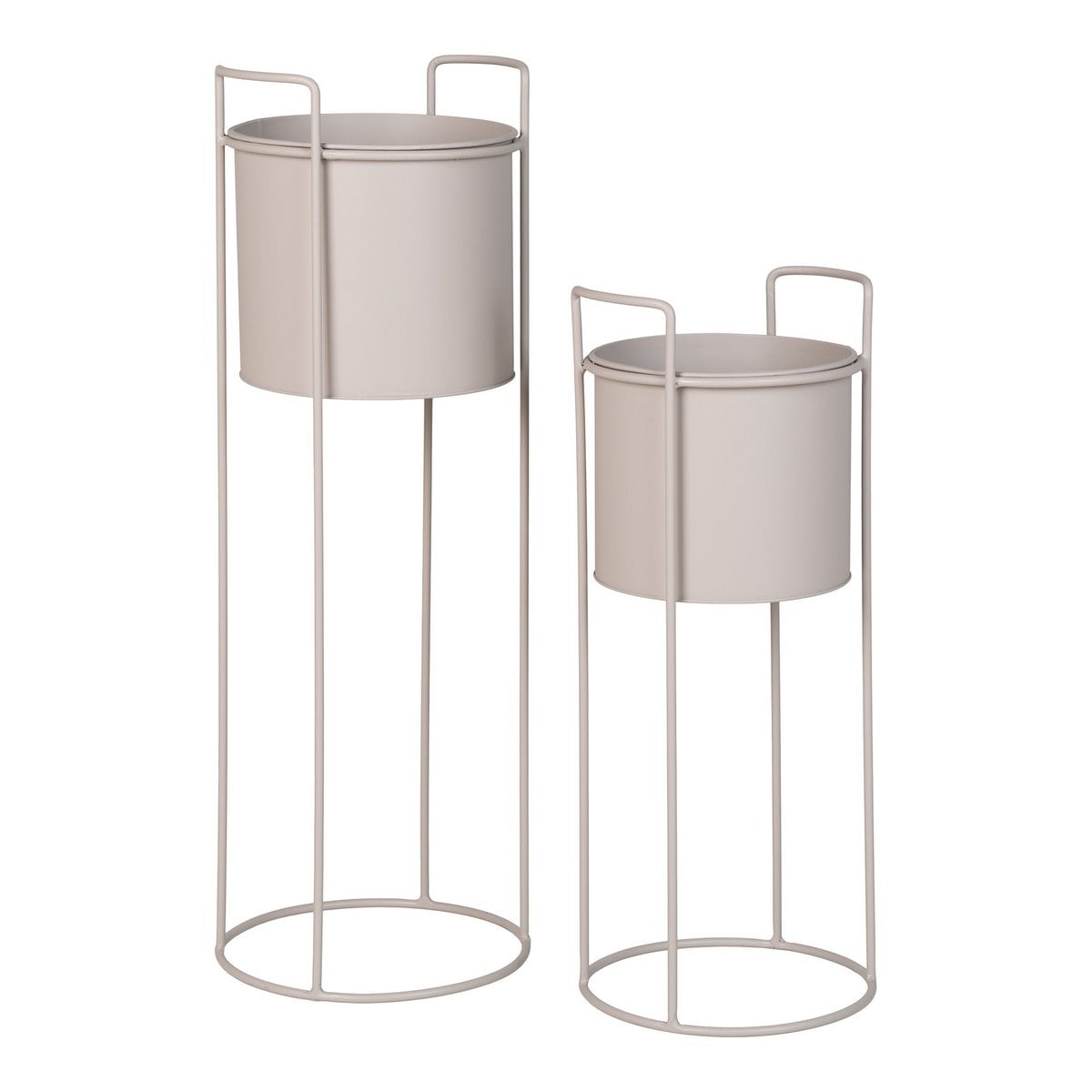 Pflanzständer-Set aus Stahl, Sand, 2-teilig | VIA X SELECTION