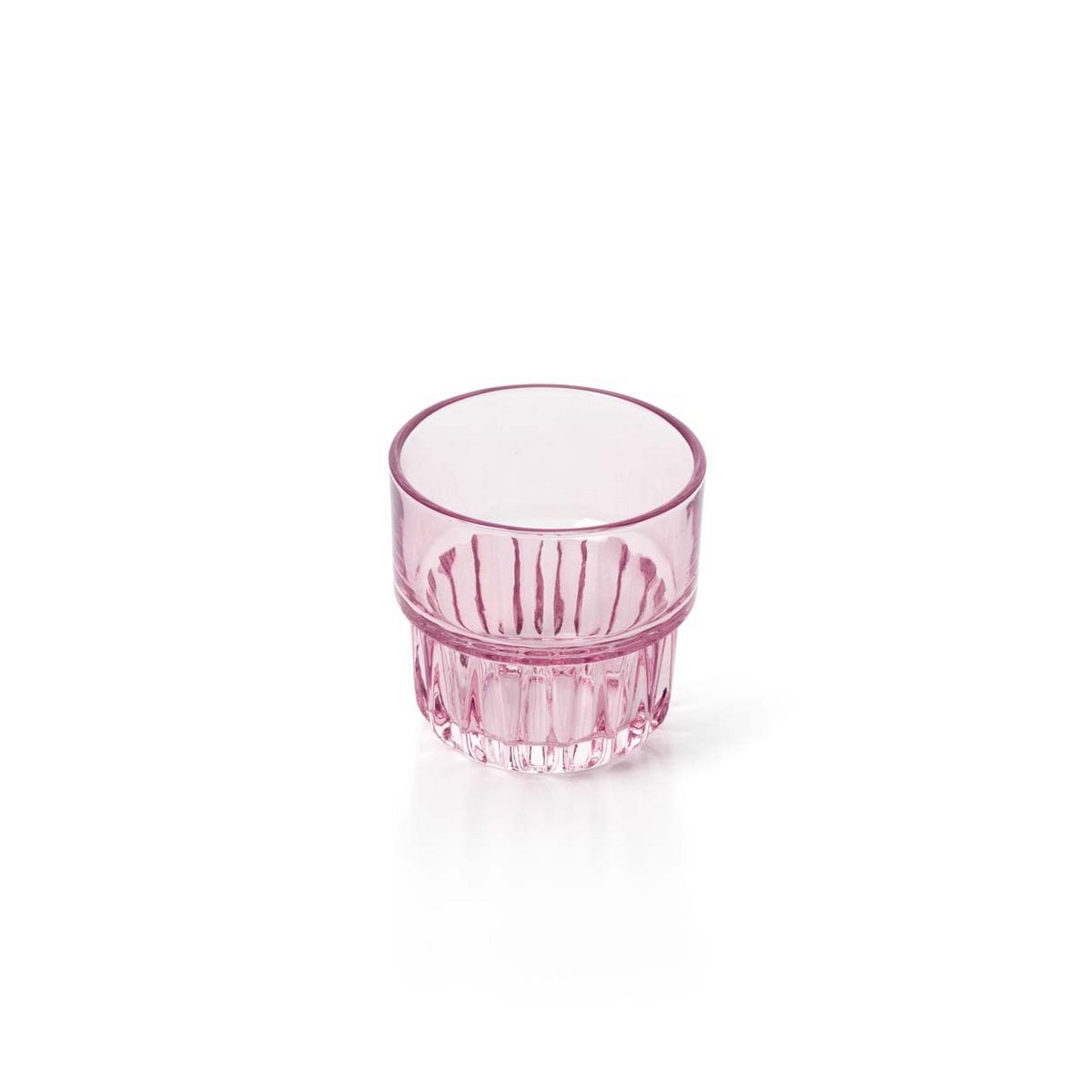 Trinkglas aus facettiertem Glas in Blush 8 cm | VIA X SELECTION