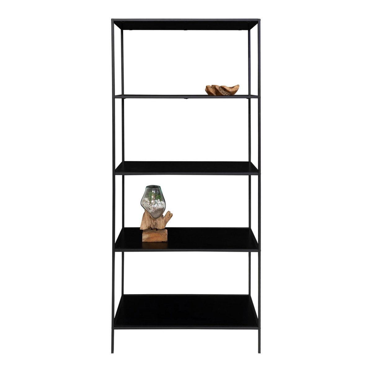 Regal aus schwarzem Stahl mit 5 Böden, 80 × 36 × 170 cm | VIA X SELECTION