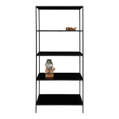 Regal aus schwarzem Stahl mit 5 Böden, 80 × 36 × 170 cm | VIA X SELECTION