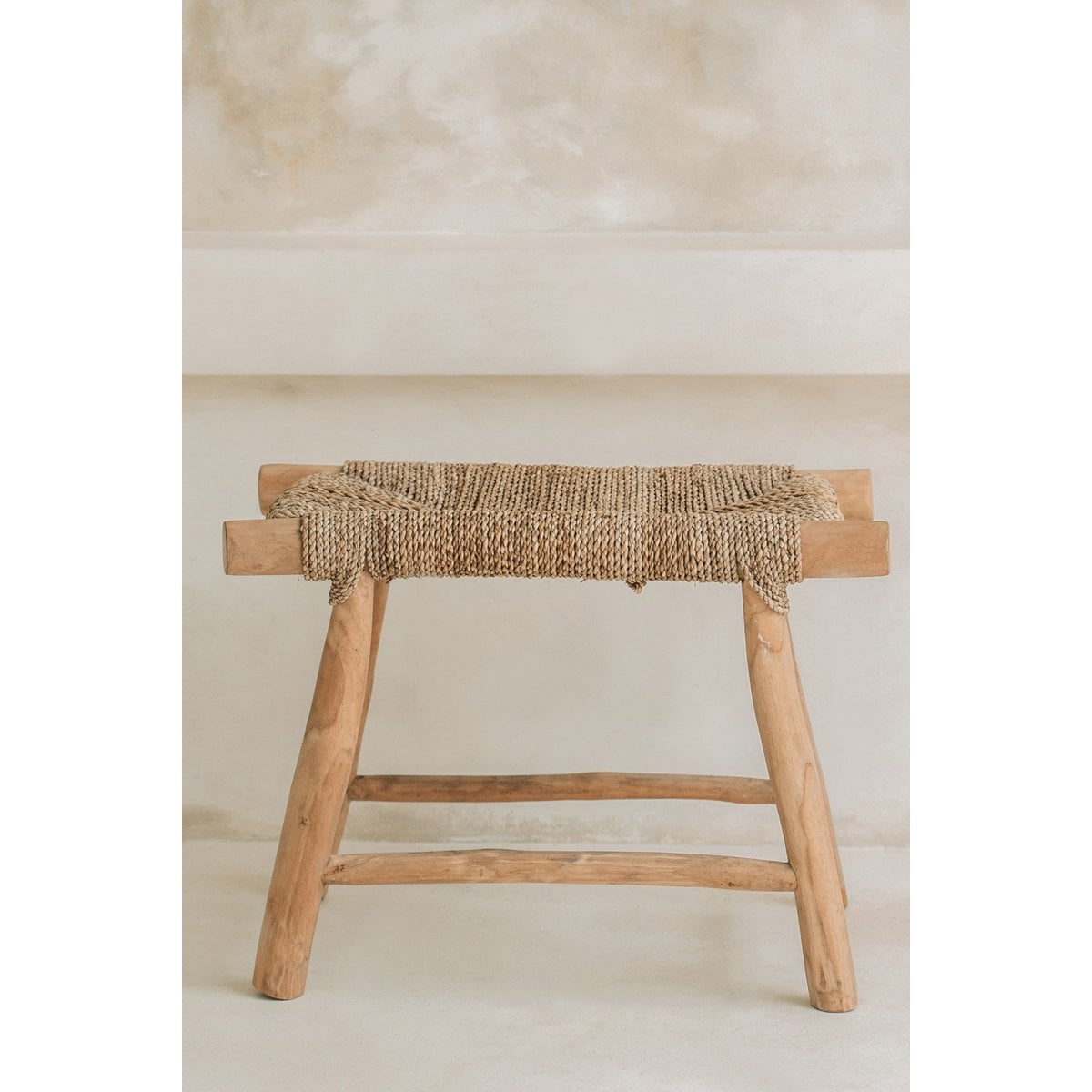 Hocker aus Seegras natur mit rechteckiger Form | VIA X SELECTION