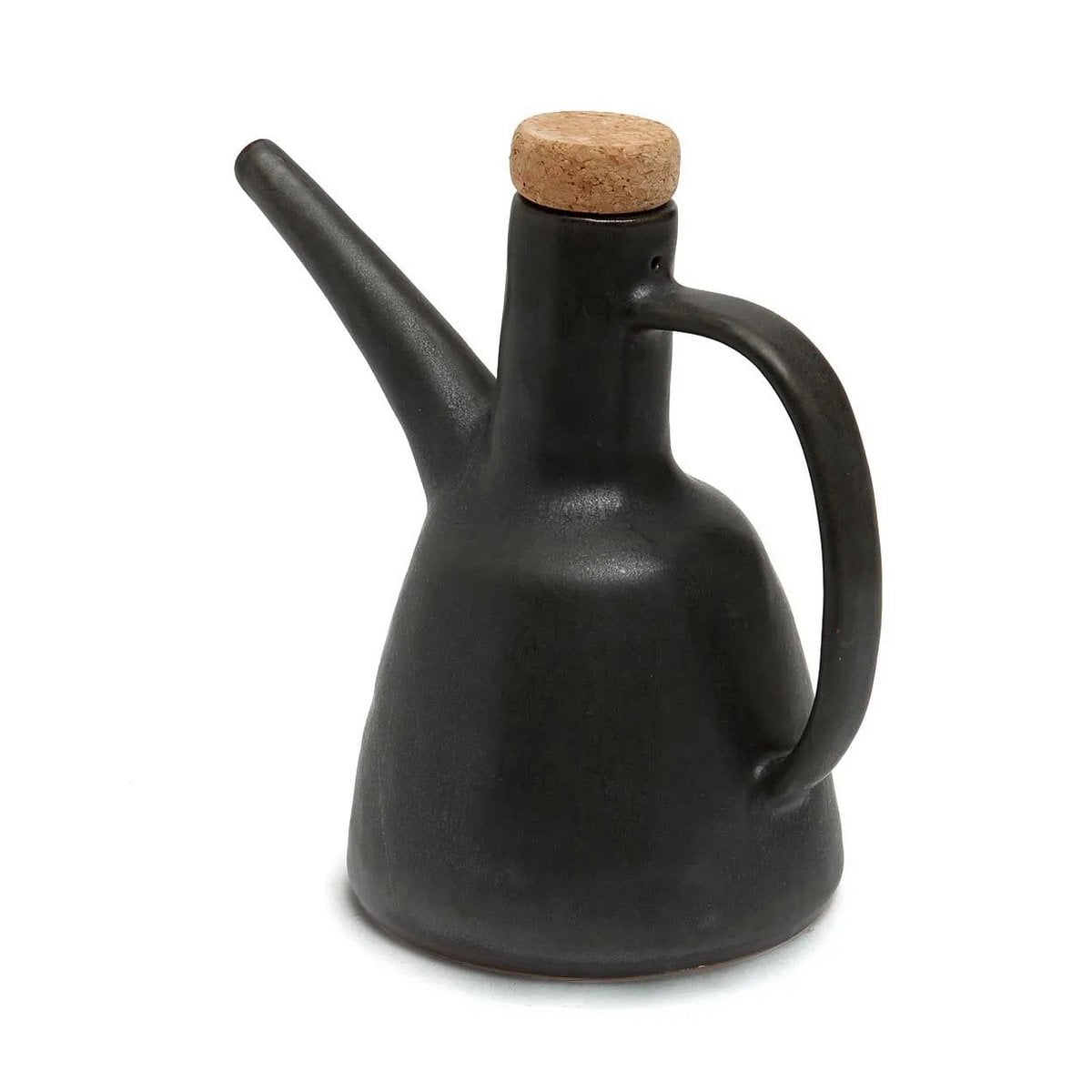 Ölflasche aus schwarzem Steinzeug 16,5 cm | VIA X SELECTION