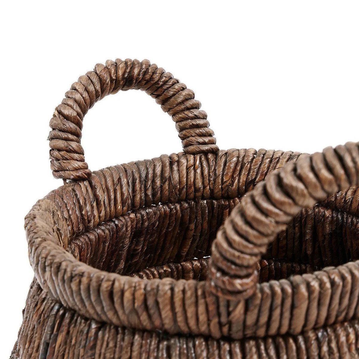 Korb aus Palmblatt dunkelbraun, 42 × 42 × 33 cm | VIA X SELECTION