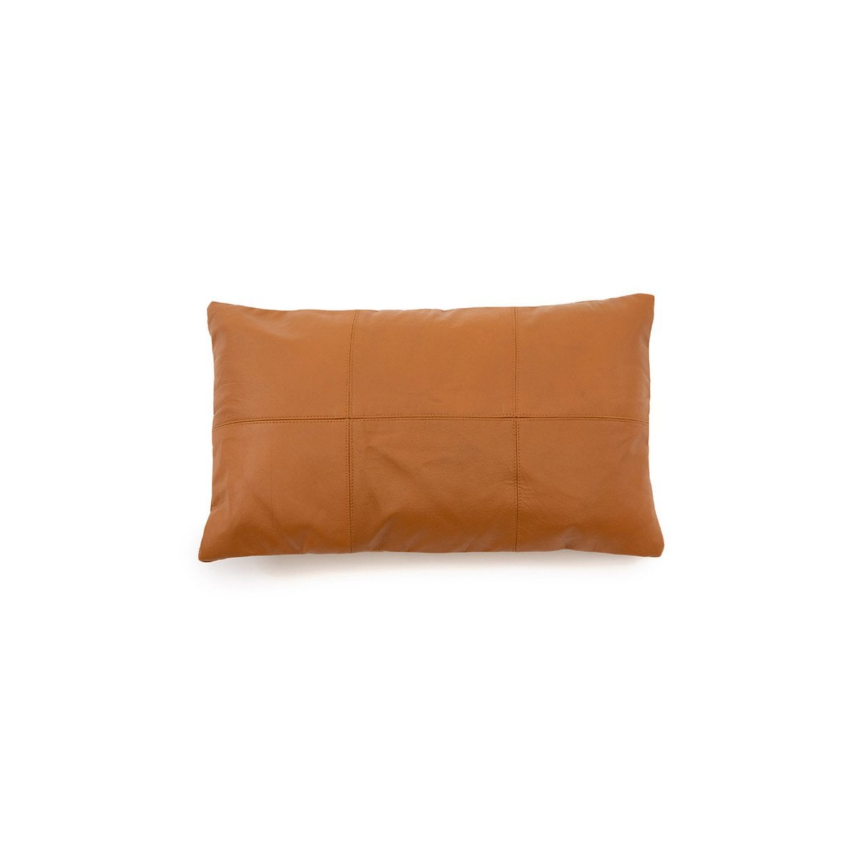 Kissenbezug aus Leder in Cognacbraun, 30 × 50 cm | VIA X SELECTION