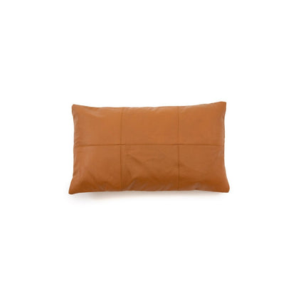 Kissenbezug aus Leder in Cognacbraun, 30 × 50 cm | VIA X SELECTION