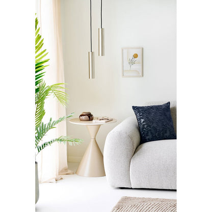 Beistelltisch aus Keramik in Travertinoptik, Ø, 50 × 56 cm | VIA X SELECTION