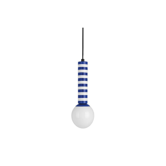 Leitmotiv Retro Striped Pendelleuchte in Blau | VIA X SELECTION