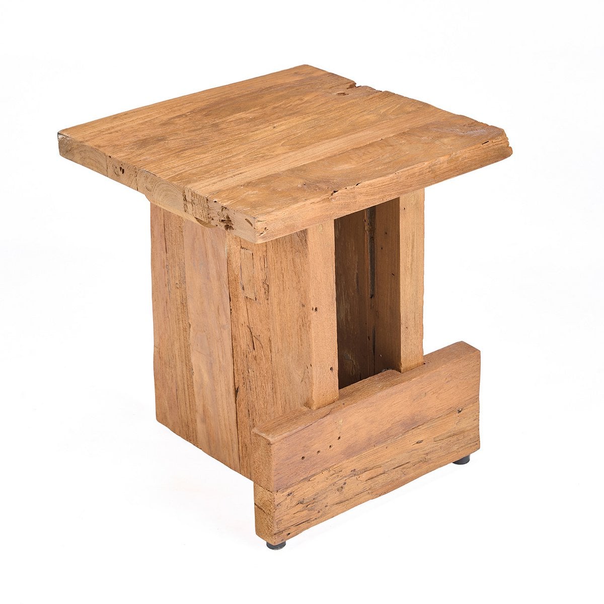 Blockhocker aus recyceltem Teakholz in Natur | VIA X SELECTION