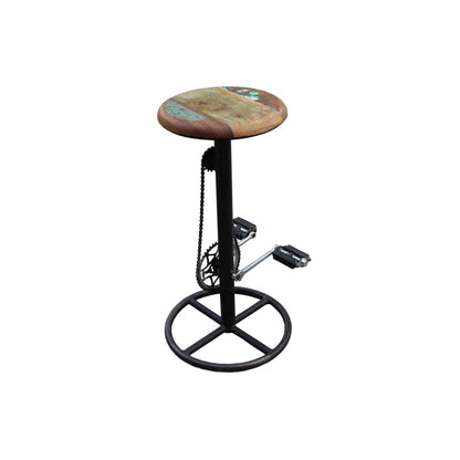Barhocker aus Altholz und Metall mit Fahrradpedalen | VIA X SELECTION