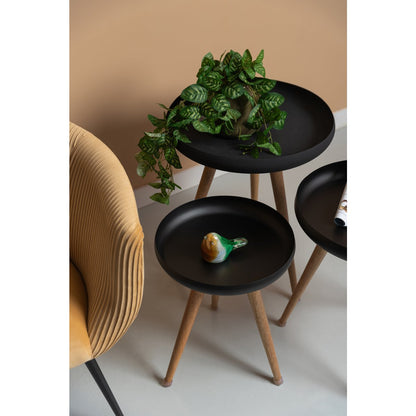 Beistelltisch-Set mit Mango-Holzbeinen, Ø, 52 × 59 cm | VIA X SELECTION