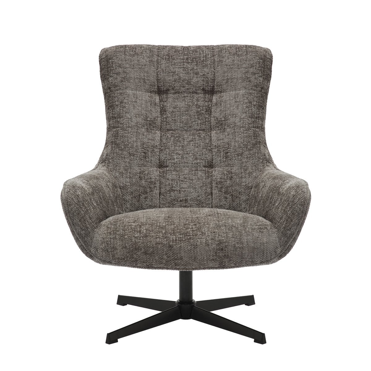 Drehsessel aus Chenille dunkelgrau | VIA X SELECTION