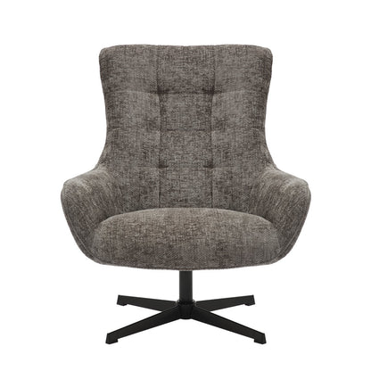 Drehsessel aus Chenille dunkelgrau | VIA X SELECTION