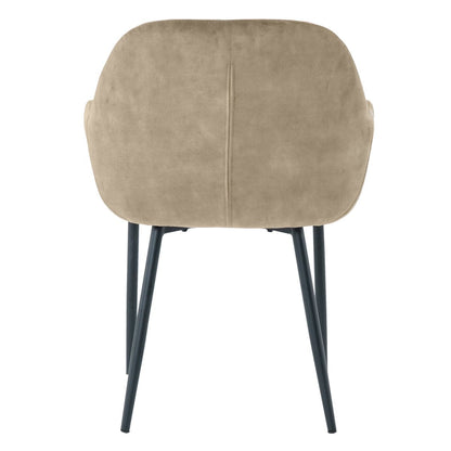Armlehnstuhl aus Samt beige im 2er-Set | VIA X SELECTION