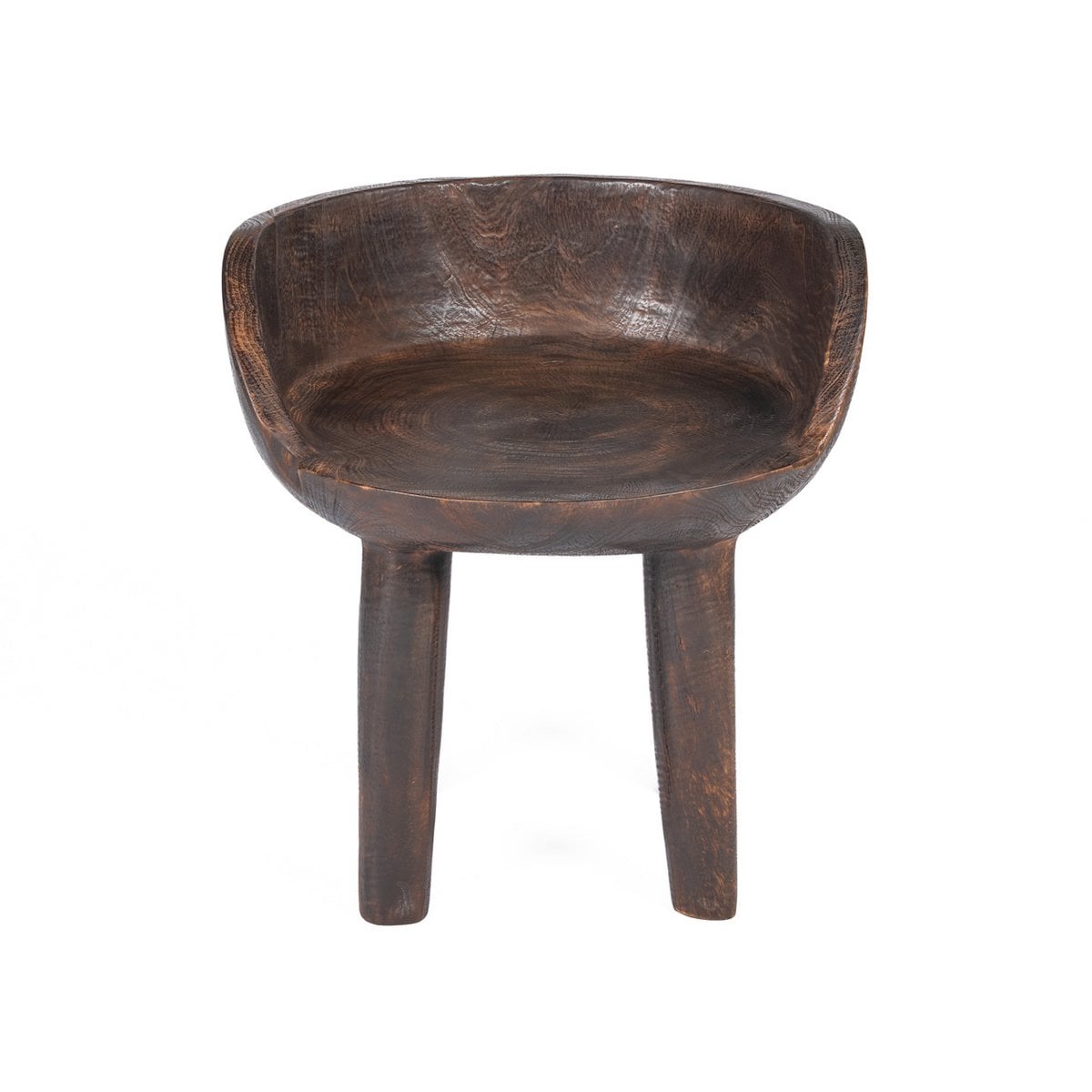 Niedriger Stuhl aus Holz dunkelbraun mit Schalenform | VIA X SELECTION