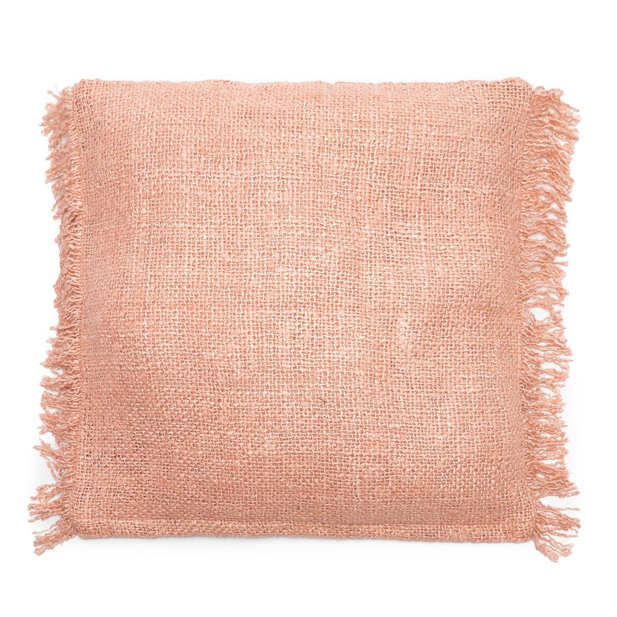 Großer Kissenbezug aus Baumwolle in Lachsrosa, 60 × 60 cm | VIA X SELECTION