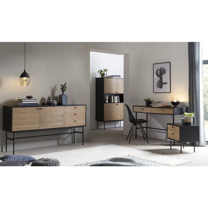 Schreibtisch schwarz mit zwei Schubladen 120 cm | VIA X SELECTION