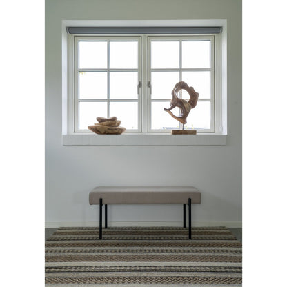 Sitzbank aus Stoff steinfarben 100 cm | VIA X SELECTION
