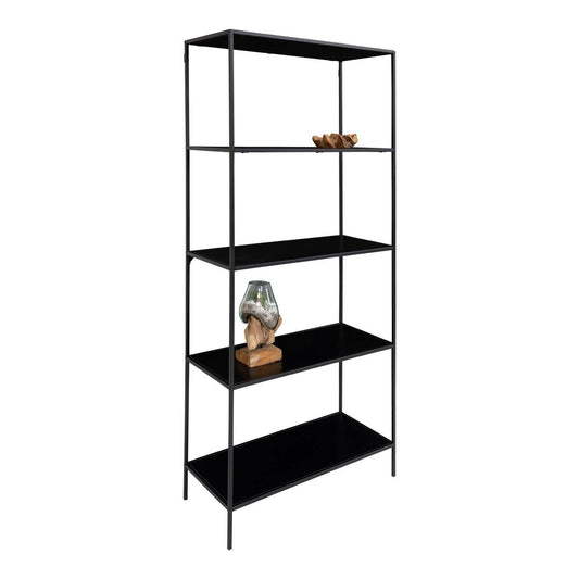 Regal aus schwarzem Stahl mit 5 Böden, 80 × 36 × 170 cm | VIA X SELECTION
