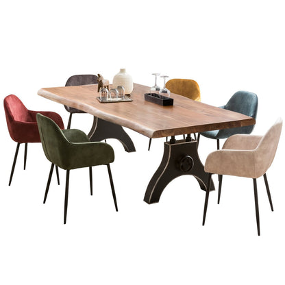Esstisch Mangoholz A-Gestell mit Kurbelrad, 200 × 100 cm | VIA X SELECTION