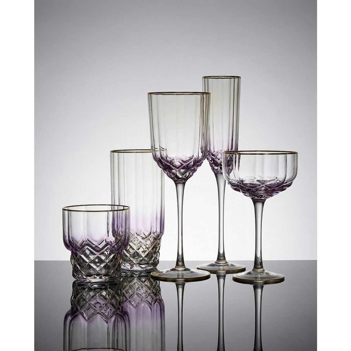 Cocktail-Coupe aus rosafarbenem Recyclingglas 16,5 cm | VIA X SELECTION