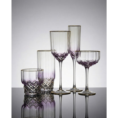 Cocktail-Coupe aus rosafarbenem Recyclingglas 16,5 cm | VIA X SELECTION