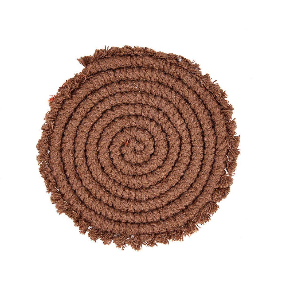 Baumwoll-Untersetzer in Dunkelbraun, Ø 12 cm | VIA X SELECTION