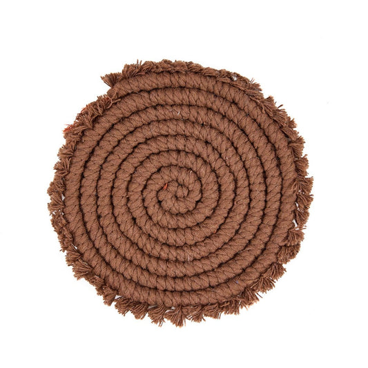 Baumwoll-Untersetzer in Dunkelbraun, Ø 12 cm | VIA X SELECTION