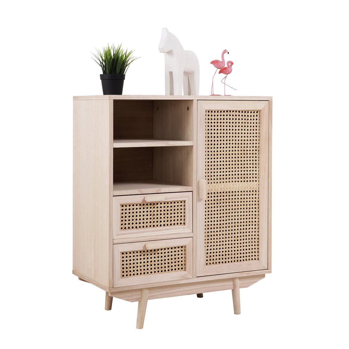 Sideboard mit Rattangeflecht, 36 × 70 × 85 cm | VIA X SELECTION