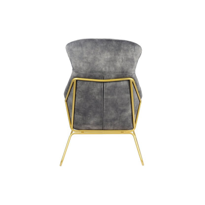 Relaxsessel aus Velours grau mit goldfarbenem Gestell | VIA X SELECTION