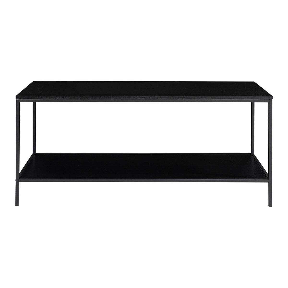 Offenes TV-Lowboard in Schwarz mit Stahlgestell, 100 × 36 × 45 cm | VIA X SELECTION
