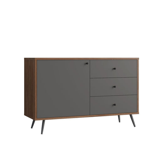 Sideboard walnussgrau mit 3 Schubladen, 40 × 118 × 76 cm | VIA X SELECTION