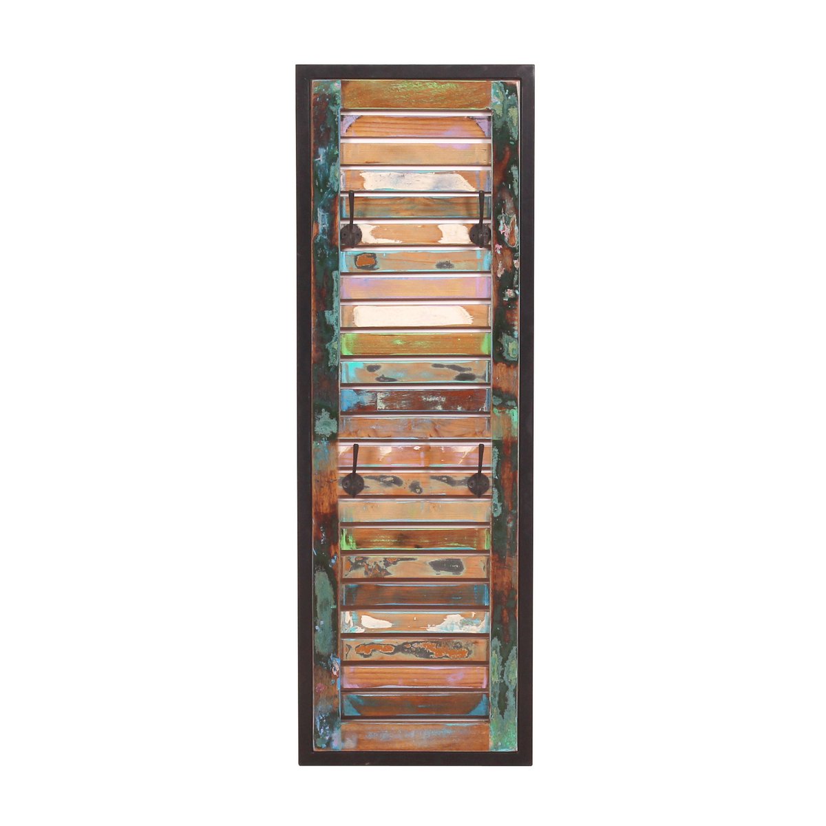 Wandgarderobe aus recyceltem Holz mit 8 Haken, 33 × 8 × 99 cm | VIA X SELECTION
