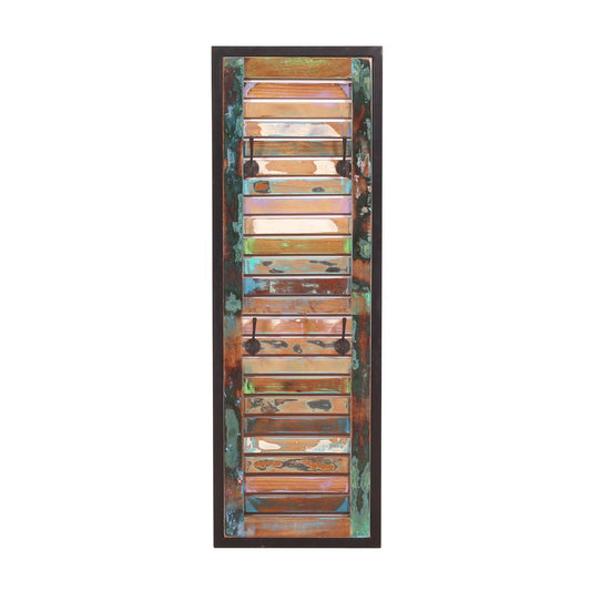 Wandgarderobe aus recyceltem Holz mit 8 Haken, 33 × 8 × 99 cm | VIA X SELECTION