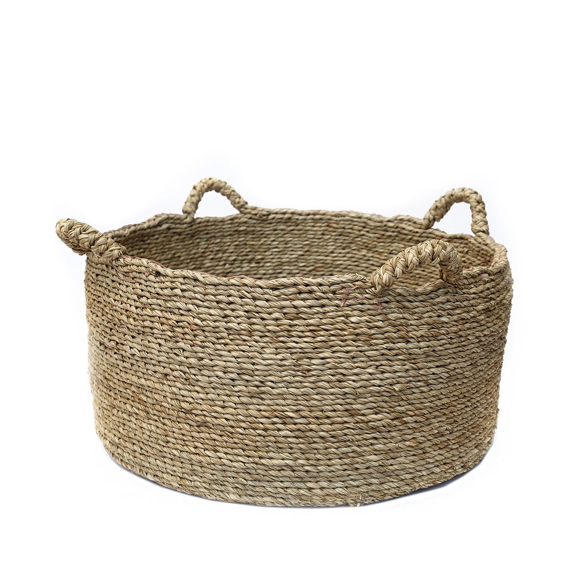 Korb aus Seegras natur mit vier Henkeln, 60 × 60 × 30 cm | VIA X SELECTION