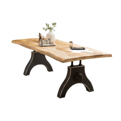 Esstisch Mangoholz A-Gestell mit Kurbelrad, 160 × 90 cm | VIA X SELECTION