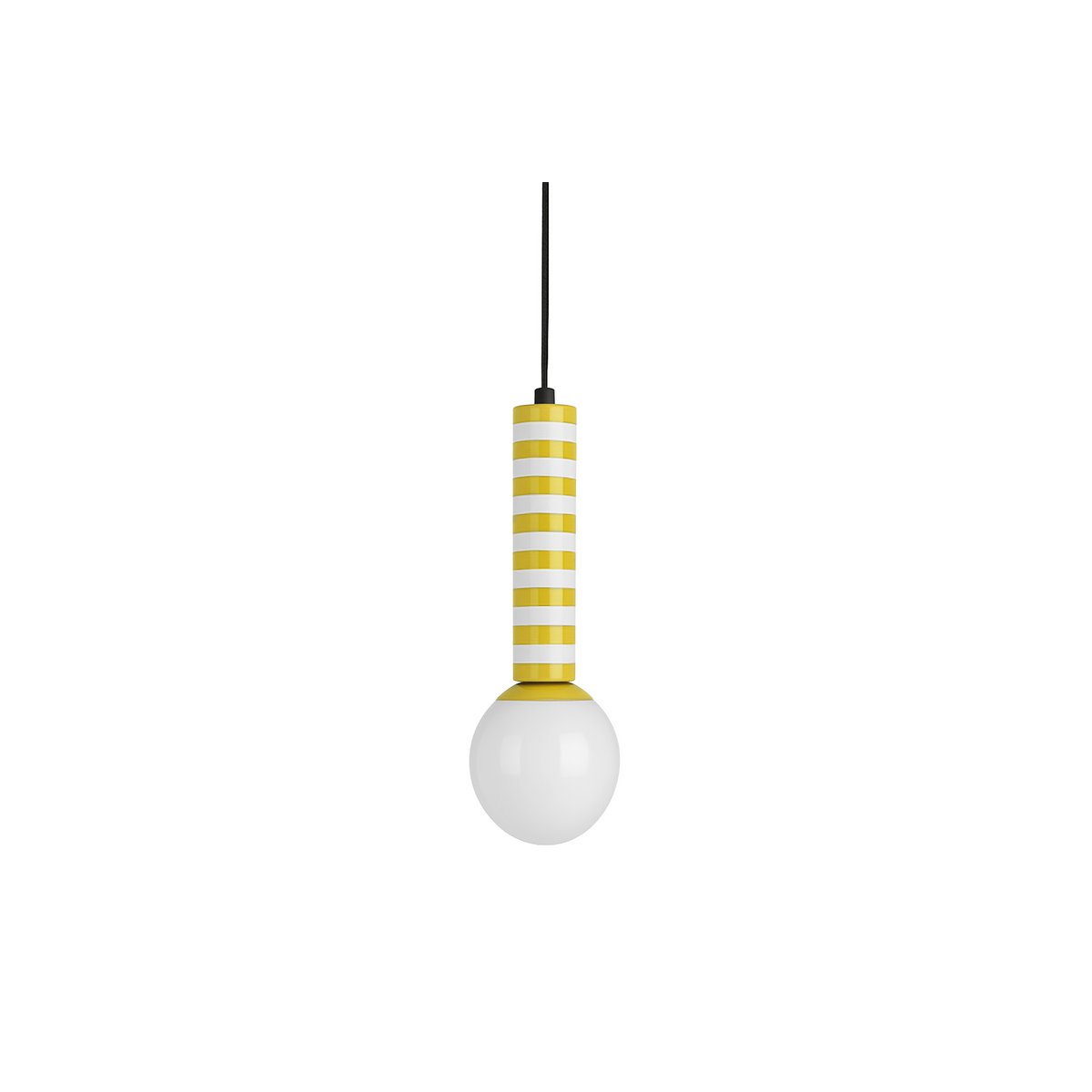 Leitmotiv Retro Striped Pendelleuchte in Gelb | VIA X SELECTION