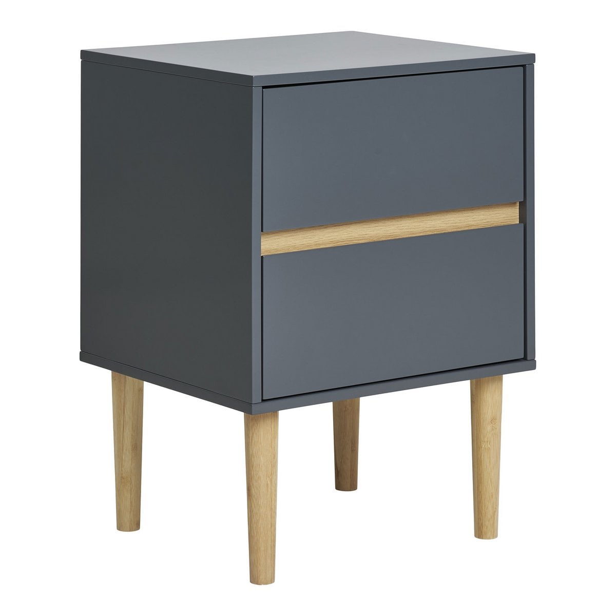 Beistelltisch mit 2 Schubladen in Dunkelgrau, 35 × 40 × 55 cm | VIA X SELECTION