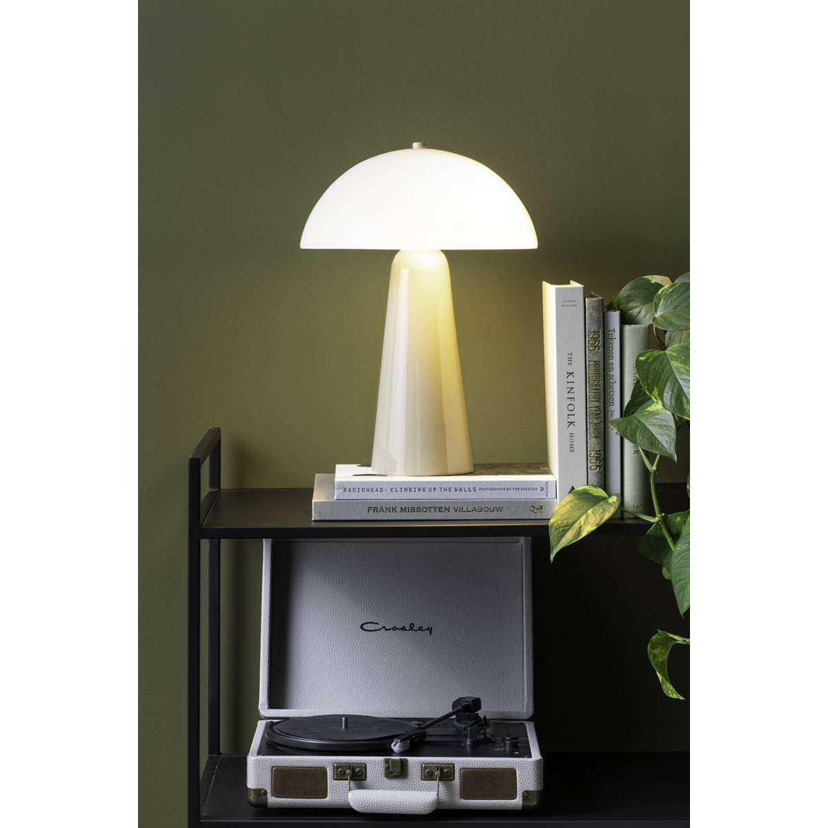 Leitmotiv Vidrio Centro Tischleuchte mit Glasschirm in in Grau | VIA X SELECTION