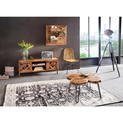 Esszimmerstuhl aus Rattan mit schwarzem Metallgestell im 2er-Set | VIA X SELECTION