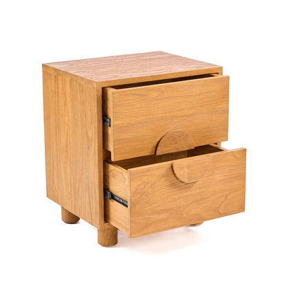 Nachttisch aus Teakholz mit zwei Schubladen, 50 × 40 × 58 cm | VIA X SELECTION
