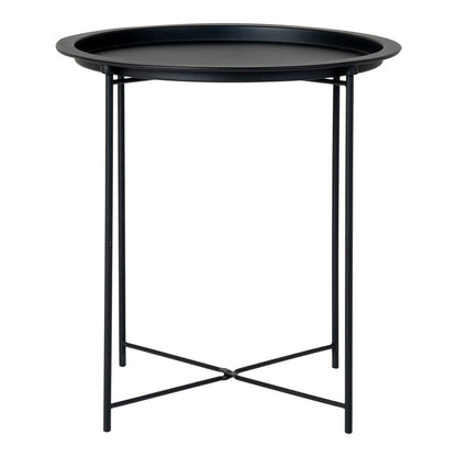 Runder Beistelltisch aus schwarzem Stahl, Ø, 47 × 50 cm | VIA X SELECTION