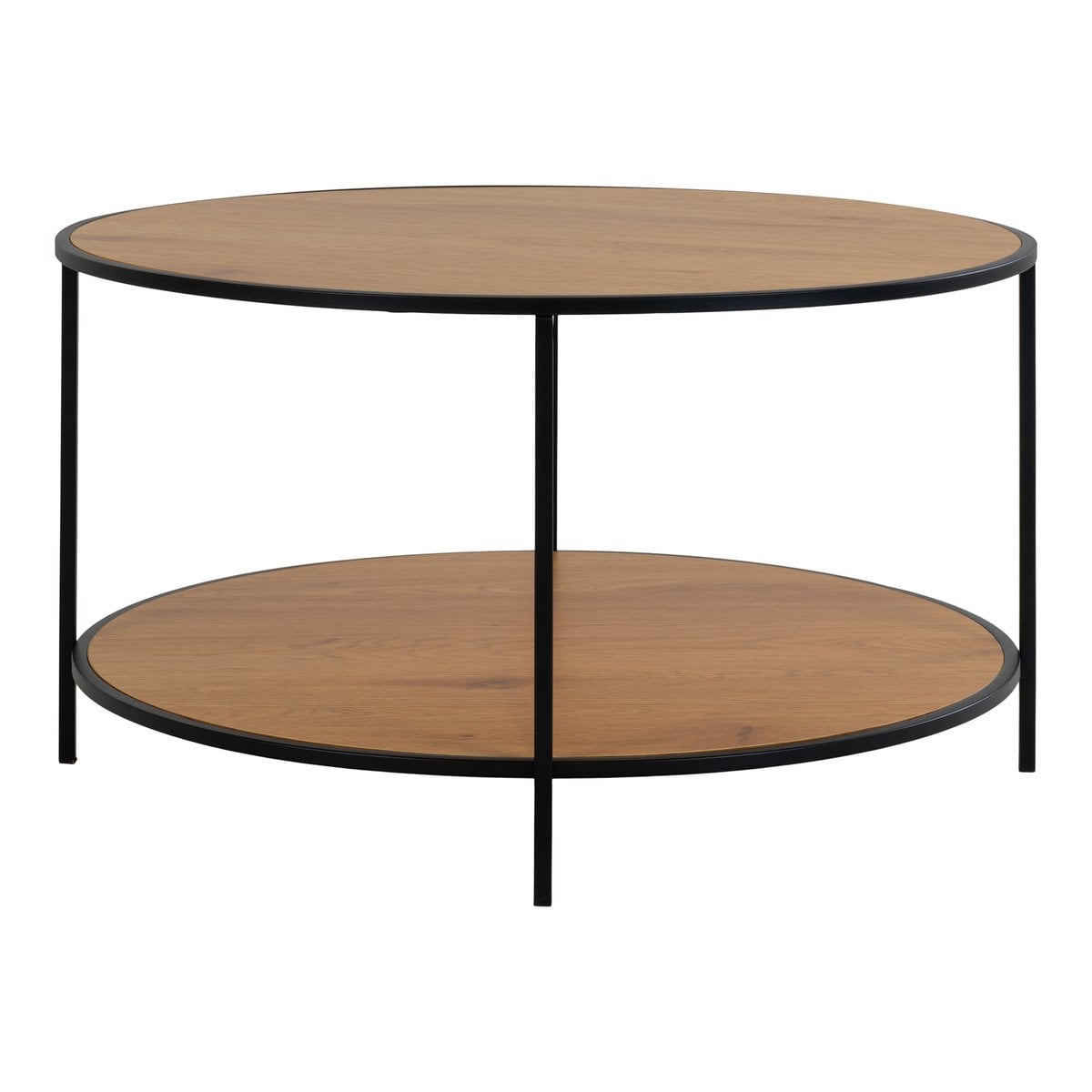 Runder Couchtisch aus Holzwerkstoff in Eichenoptik, Ø, 80 × 45 cm | VIA X SELECTION