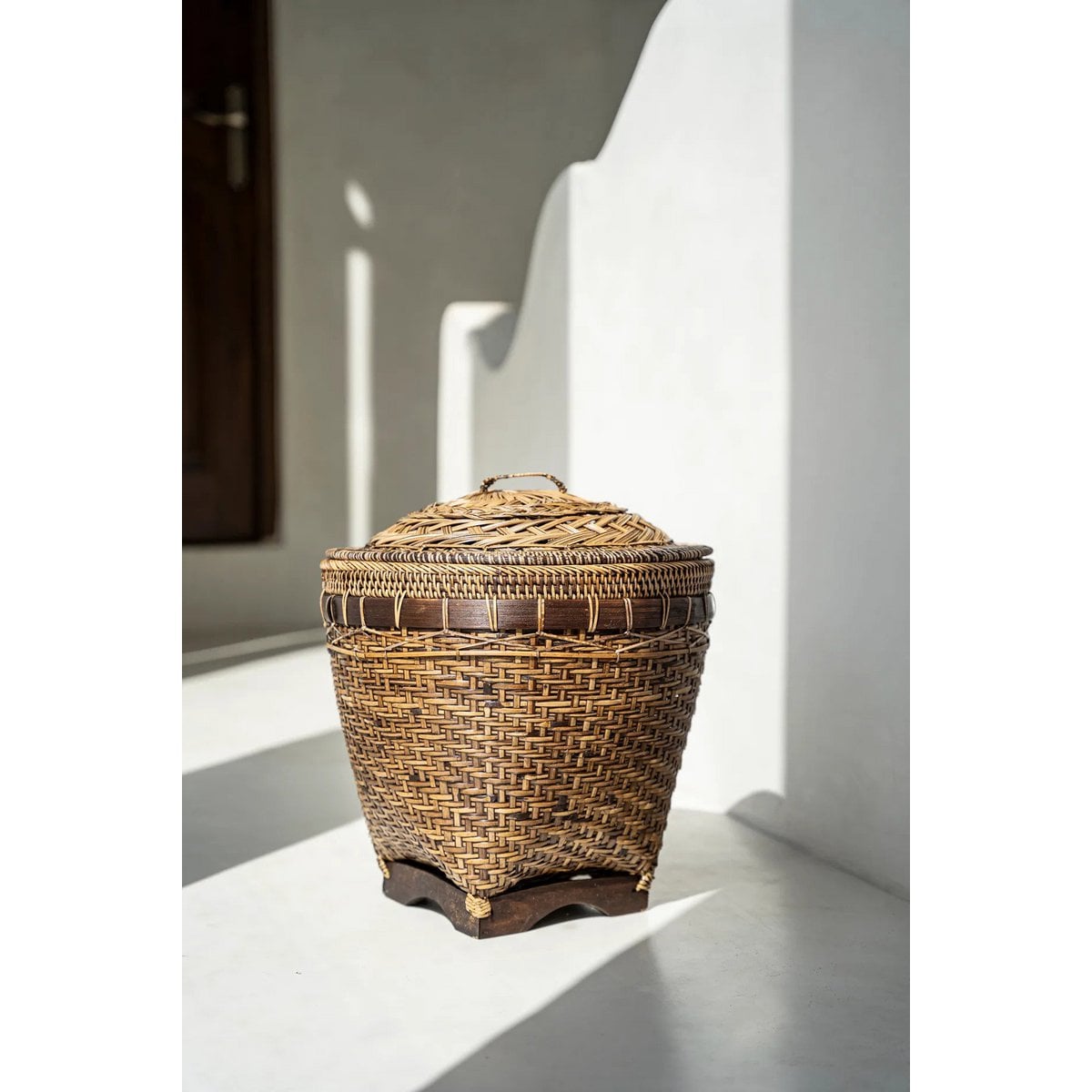 Aufbewahrungskorb aus Rattan natur-braun, 35 × 35 × 40 cm | VIA X SELECTION