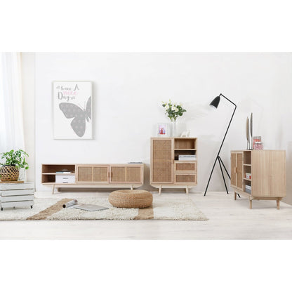 Sideboard mit Rattanfront, 36 × 100 × 65 cm | VIA X SELECTION
