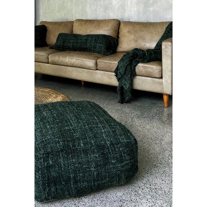 Baumwoll-Pouf Waldgrün | VIA X SELECTION